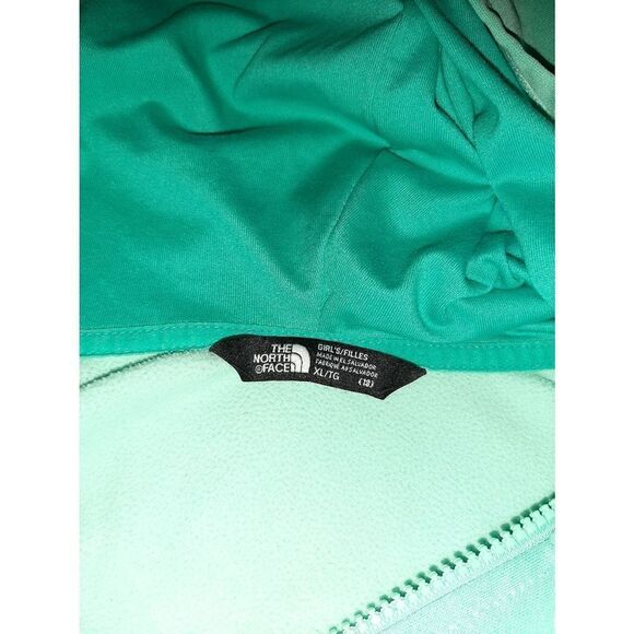 EUC Girl's XL Size 18 Light Greenish Blue North Face Full Zip Pockets Ho… - Picture 5 of 5